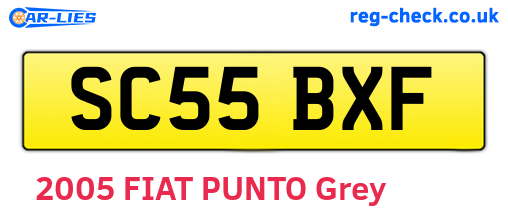SC55BXF are the vehicle registration plates.