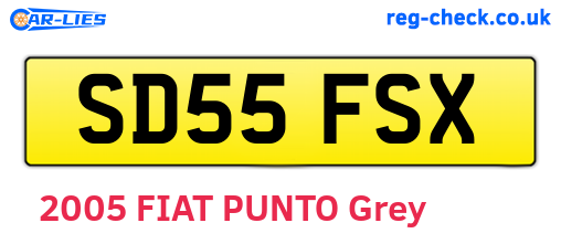 SD55FSX are the vehicle registration plates.