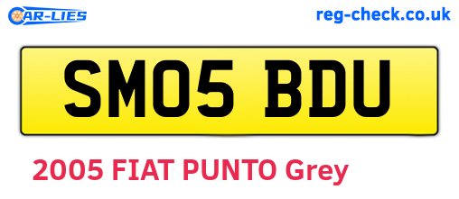 SM05BDU are the vehicle registration plates.