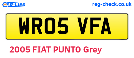 WR05VFA are the vehicle registration plates.