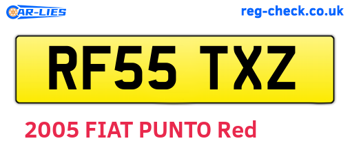 RF55TXZ are the vehicle registration plates.