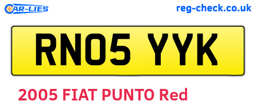 RN05YYK are the vehicle registration plates.