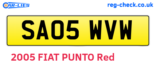 SA05WVW are the vehicle registration plates.