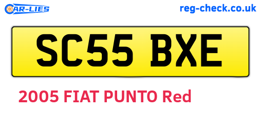 SC55BXE are the vehicle registration plates.