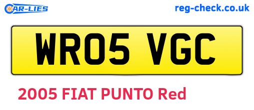 WR05VGC are the vehicle registration plates.