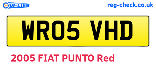 WR05VHD are the vehicle registration plates.
