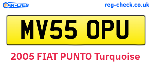 MV55OPU are the vehicle registration plates.