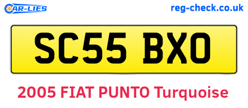 SC55BXO are the vehicle registration plates.