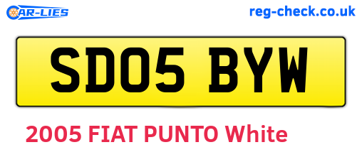 SD05BYW are the vehicle registration plates.