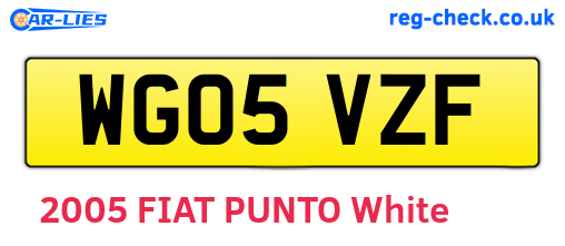 WG05VZF are the vehicle registration plates.