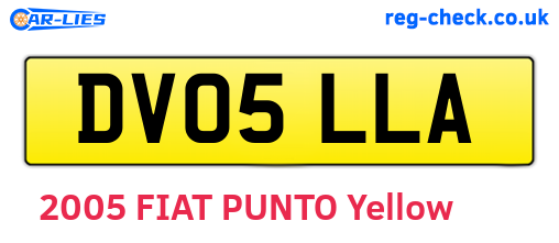DV05LLA are the vehicle registration plates.