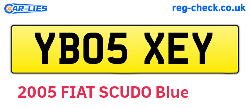 YB05XEY are the vehicle registration plates.