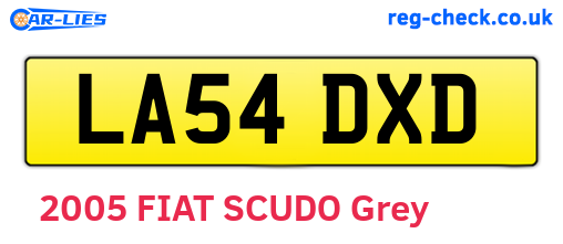 LA54DXD are the vehicle registration plates.