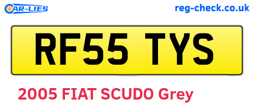RF55TYS are the vehicle registration plates.