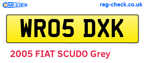 WR05DXK are the vehicle registration plates.
