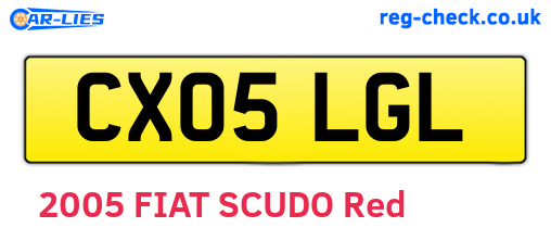 CX05LGL are the vehicle registration plates.