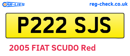 P222SJS are the vehicle registration plates.