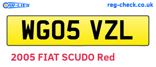 WG05VZL are the vehicle registration plates.