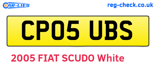 CP05UBS are the vehicle registration plates.