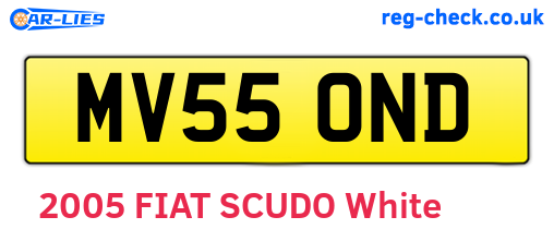 MV55OND are the vehicle registration plates.