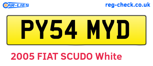 PY54MYD are the vehicle registration plates.
