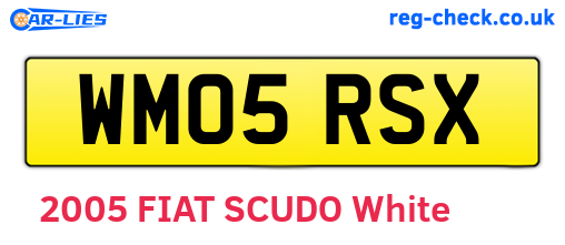 WM05RSX are the vehicle registration plates.