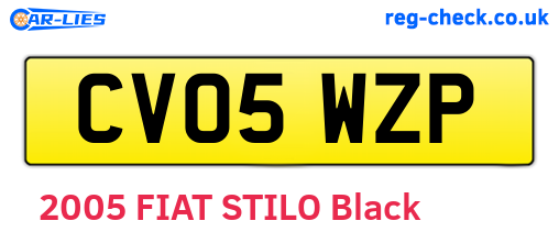 CV05WZP are the vehicle registration plates.