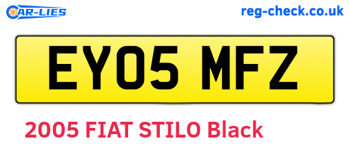 EY05MFZ are the vehicle registration plates.
