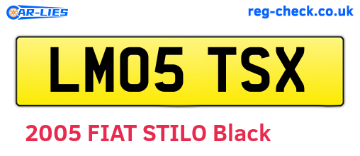 LM05TSX are the vehicle registration plates.