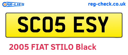 SC05ESY are the vehicle registration plates.