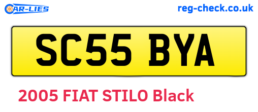 SC55BYA are the vehicle registration plates.