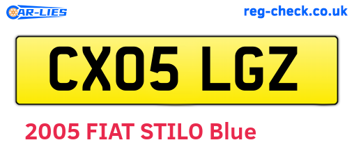 CX05LGZ are the vehicle registration plates.