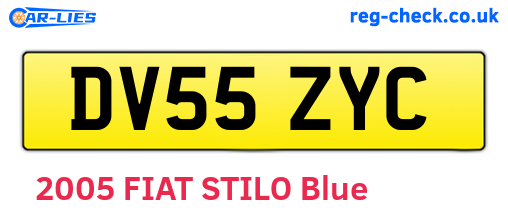DV55ZYC are the vehicle registration plates.