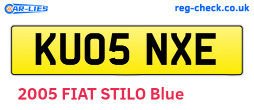 KU05NXE are the vehicle registration plates.