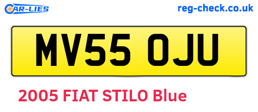 MV55OJU are the vehicle registration plates.