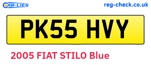 PK55HVY are the vehicle registration plates.