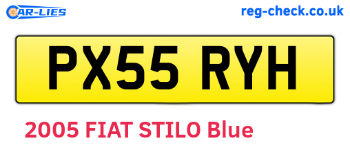 PX55RYH are the vehicle registration plates.