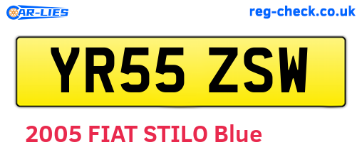 YR55ZSW are the vehicle registration plates.