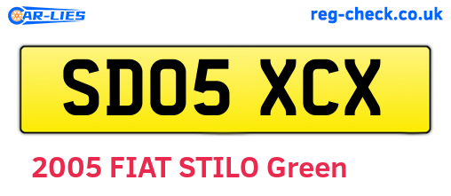 SD05XCX are the vehicle registration plates.