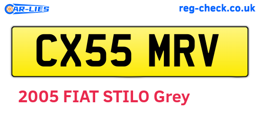 CX55MRV are the vehicle registration plates.