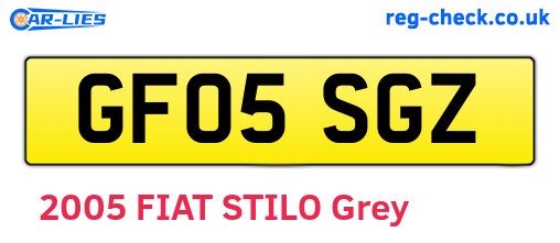 GF05SGZ are the vehicle registration plates.