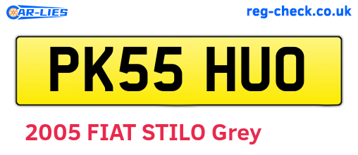 PK55HUO are the vehicle registration plates.