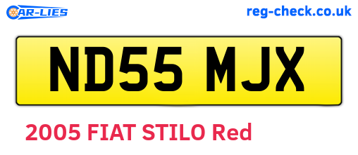 ND55MJX are the vehicle registration plates.