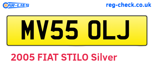 MV55OLJ are the vehicle registration plates.