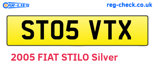 ST05VTX are the vehicle registration plates.