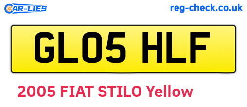 GL05HLF are the vehicle registration plates.