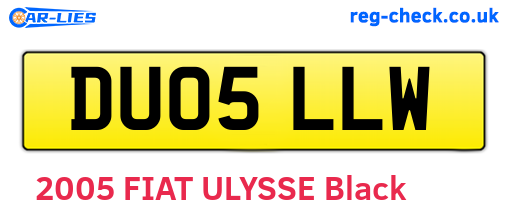 DU05LLW are the vehicle registration plates.