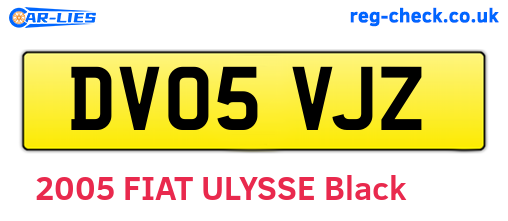 DV05VJZ are the vehicle registration plates.