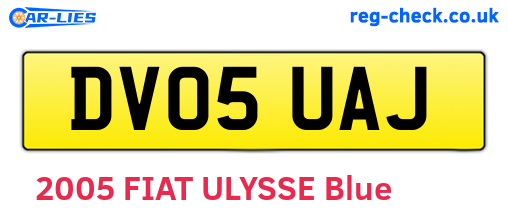 DV05UAJ are the vehicle registration plates.
