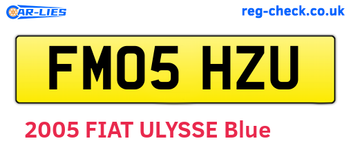FM05HZU are the vehicle registration plates.